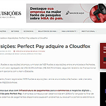 Fusões e Aquisições: Perfect Pay adquire a Cloudfox - Fusões & Aquisições